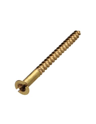 1 x Houtschroeven Messing 5X70 geboord en...
