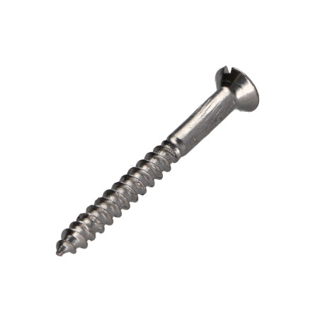 1 x Houtschroeven Messing chroom gefreesde kop split 4X40