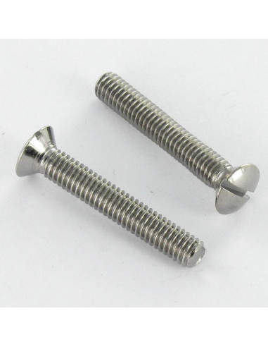 1 x Metalen schroeven Messing chroom gefreesde...