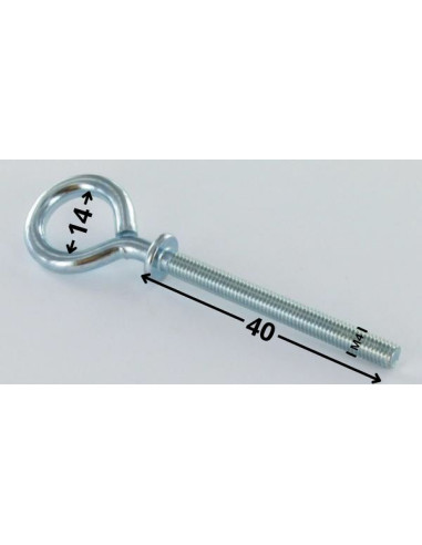 1 x Oogschroef metalen met kraag 4X40 Wit...