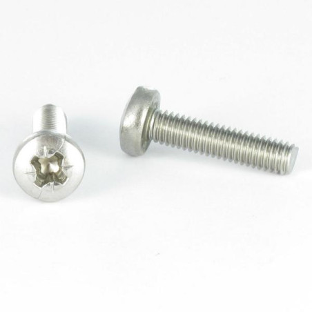 1 x Metalen schroeven bolvormige kopschroef Pozi PZ6 M3X6 Wit verzinkt staal microschroeven