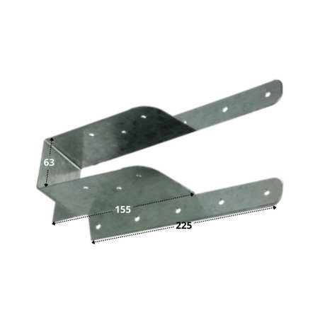 1 x Balkdrager met opvouwbare flens sendzimir 63X155