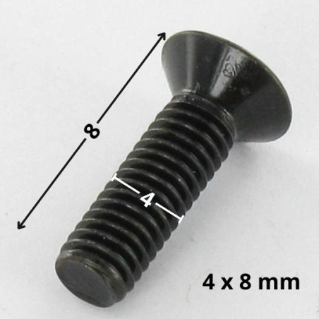 1 x Metalen schroeven gefreesde kop Pozi PZ7 M4X8 Zwart gegalvaniseerd staal