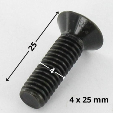 1 x Metalen schroeven gefreesde kop Pozi PZ7 M4X25 Zwart gegalvaniseerd staal