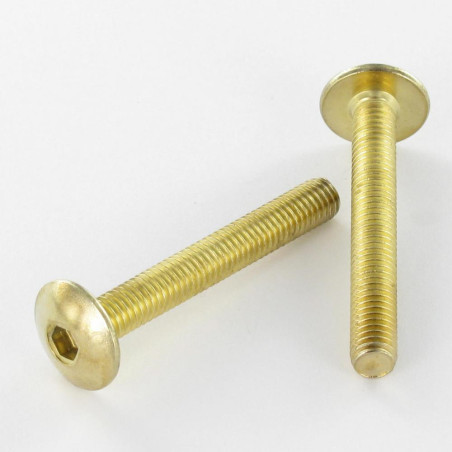 1 x Schroeven Bolkop breed rond M6X45 sleutel van 4 Messing staal