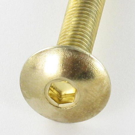 1 x Schroeven Bolkop breed rond M6X45 sleutel van 4 Messing staal
