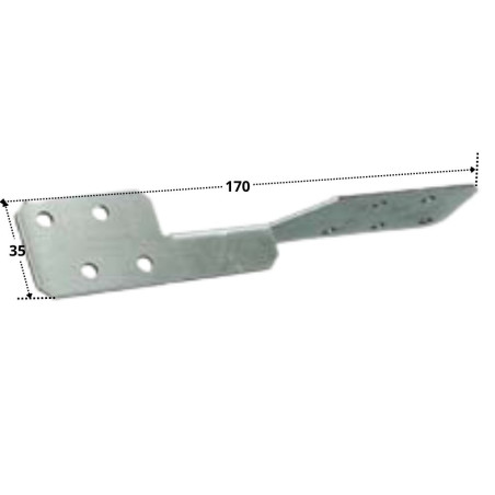 1 x Beugel / haak van BALKEN Type to sendzimir 35X170 hoge corrosiebestendigheid Thermisch verzinkt staal