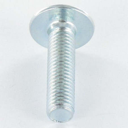 1 x Schroeven Bolkop breed rond M6X16 sleutel van 4 Wit verzinkt staal