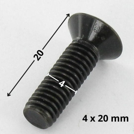 1 x Metalen schroeven gefreesde kop Pozi PZ7 M4X20 Zwart gegalvaniseerd staal