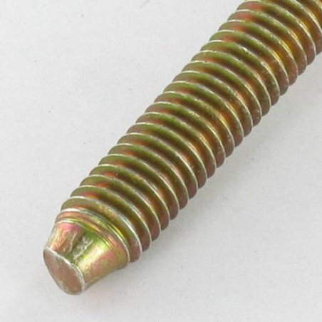1 x Schroeven Bolkop breed rond holle zeshoekige M6X47 bedraad op 32 conische uiteinde Bichromaat