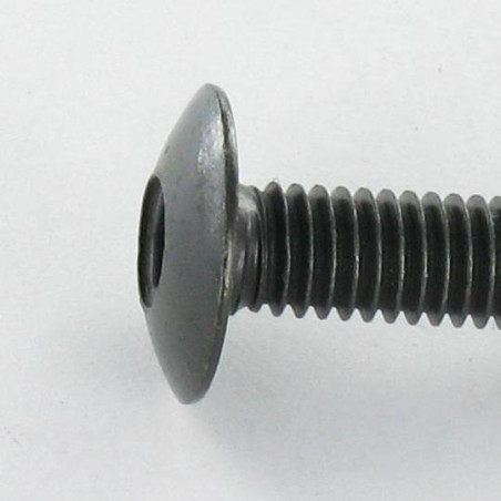 1 x Schroeven Bolkop breed rond M6X70 sleutel van 4 Zwart gegalvaniseerd staal