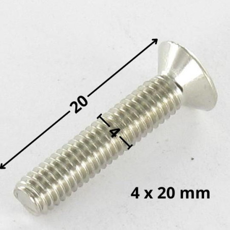 1 x Metalen schroeven gefreesde kop Pozi PZ7 M4X20 Nikkelstaal