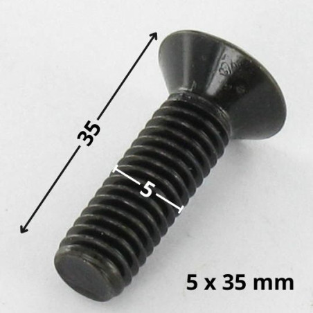 1 x Metalen schroeven gefreesde kop Pozi PZ7 M5X35 Zwart gegalvaniseerd staal