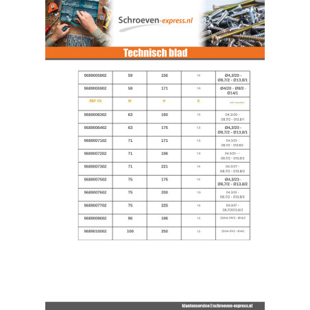 1 x Balkdrager STRAAL B LIP lang sendzimir 59X156