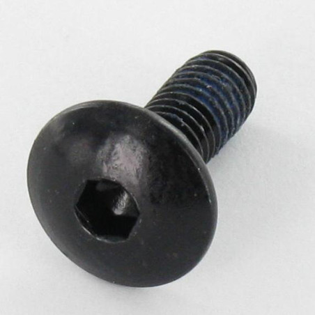 1 x Schroeven Bolkop breed rond M6X16 sleutel van 4 Zwart gegalvaniseerd staal Remdraad