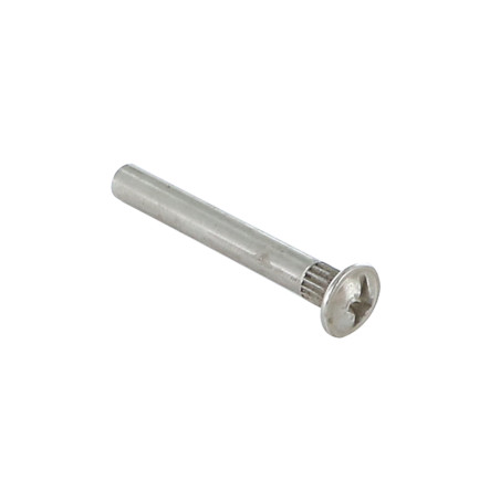 1 x Moer Hulsmoer kop Bolkop breed rond Pozi met split M4X15 5X40 Nikkelstaal
