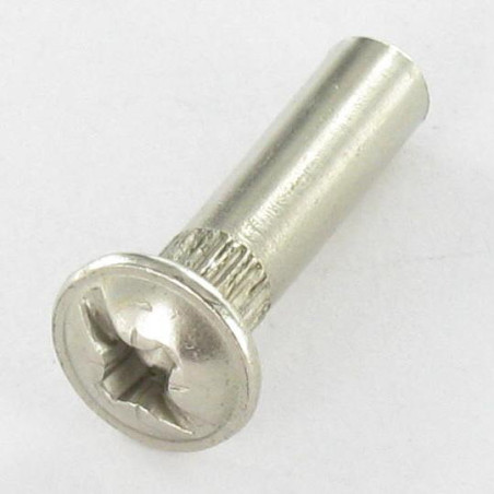 1 x Moer Hulsmoer Pozi met split M4X15 5X20 Nikkelstaal