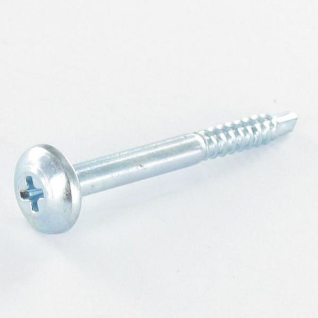 1 x Zelfborende schroef bol cilinderkop phillips 2.9X29 Wit verzinkt staal