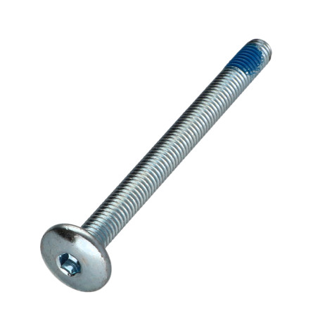 1 x Schroeven Bolkop breed rond M6X70 sleutel van 4 Wit verzinkt staal Remdraad