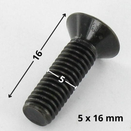 1 x Metalen schroeven gefreesde kop Pozi PZ7 M5X16 Zwart gegalvaniseerd staal