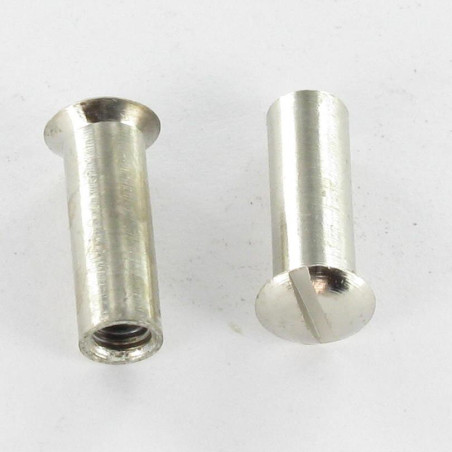 1 x Moer Hulsmoer gefreesde bolkop split M4X12 5X16 Messing chroom