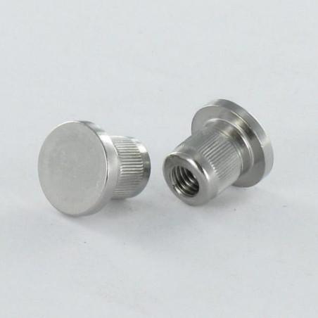 1 x Moer Hulsmoer platte kop kartelschreof M5X8.5 8x9 316L