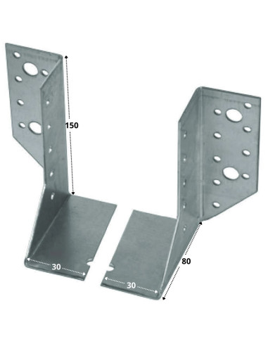 1 x Set 2 balkdrager links rechts sendzimir 30X150