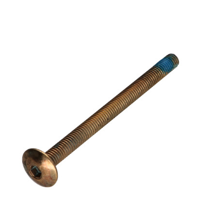 1 x Schroeven Bolkop breed rond M6X80 sleutel van 4 Messing staal Remdraad