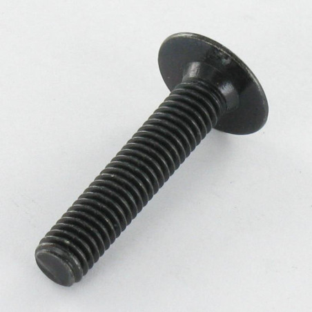 1 x Schroeven Bolkop breed rond M6X14 sleutel van 4 Zwart gegalvaniseerd staal