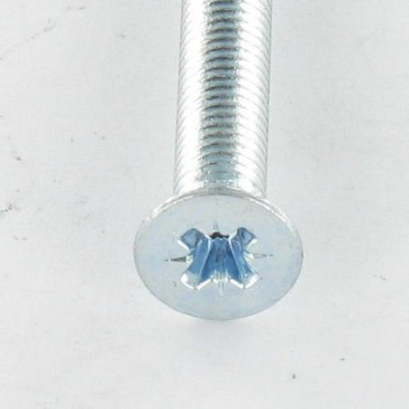 1 x Metalen schroeven gefreesde kop Pozi PZ7 M5X35 Wit verzinkt staal