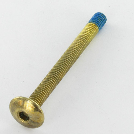 1 x Schroeven Bolkop breed rond M6X65 sleutel van 4 Messing staal Remdraad