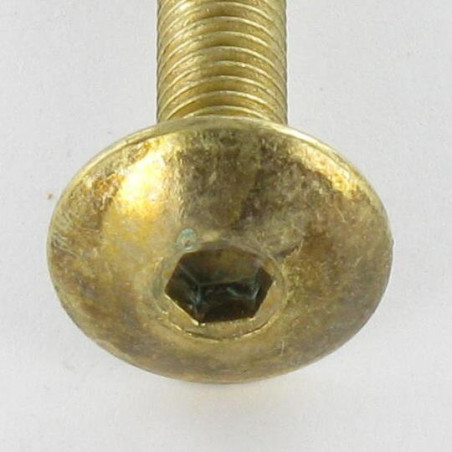 1 x Schroeven Bolkop breed rond M6X65 sleutel van 4 Messing staal Remdraad