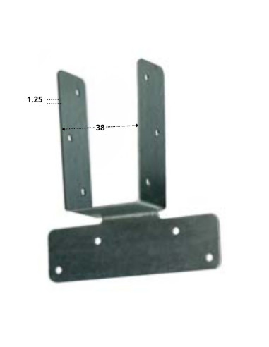 1 x Gebogen spantvoet 38 sendzimir