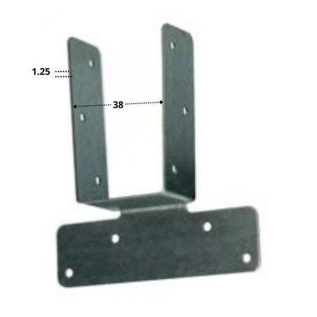 1 x Gebogen spantvoet 38 sendzimir