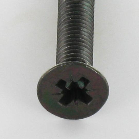 1 x Metalen schroeven gefreesde kop Pozi PZ8 M6X12 Zwart gegalvaniseerd staal