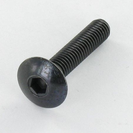 1 x Schroeven Bolkop breed rond M6X46 sleutel van 4 Zwart gegalvaniseerd staal