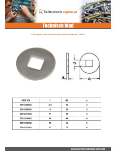 Sluitring voor constructiehout binnenshuis vierkant... 2