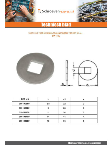1 x Sluitring voor constructiehout binnenshuis...
