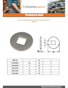 Sluitring voor constructiehout binnenshuis vierkant... 2
