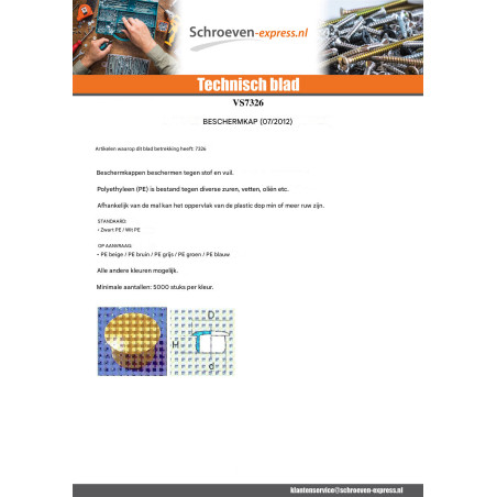 1 x Dop diameter 5.4 kopdiameter 8 lengte onder de kop 7.5 zwart polyethyleen