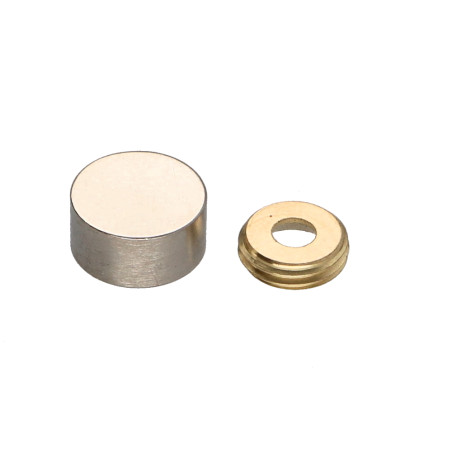 1 x Conische rozet of schroefdop (1 rozet en 1 schroefdop) Messing nikkel diameter 12 Schroeven 2.5