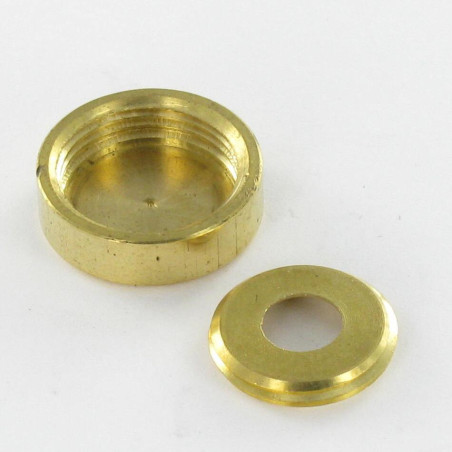 1 x Conische rozet of schroefdop (1 rozet en 1 schroefdop) Messing BELEEFD DIAM20 voor Schroeven M5