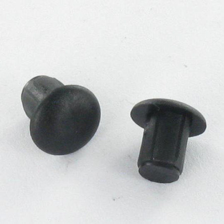 1 x Dop diameter 9 kopdiameter 13 lengte onder de kop 6.4 zwart polyethyleen