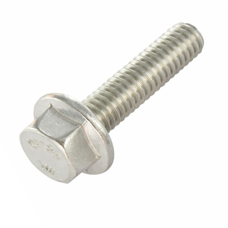 1 x Metalen schroeven zeskantkop TH basis met kartelflens M6X40 A4 RVS