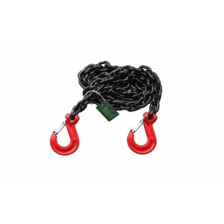 1 x Ketting voor sjorren 2 Haak rang 80 3.5 M Ruw staal Zwart
