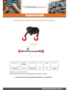 Ketting voor sjorren 2 Haak rang 80 3.5 M Ruw staal Zwart 2