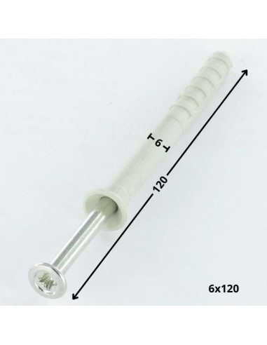 1 x Plug gefreesde kop met nagel Wit verzinkt...