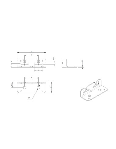 1 x Bevestigingslip to Haak 660X200 Wit...