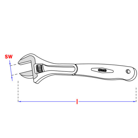 1 x Steeksleutel 250 mm