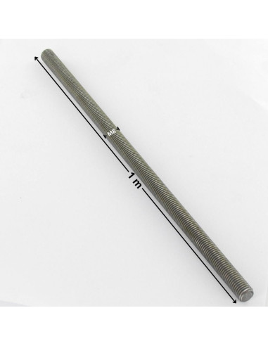1 x Draadstang M8 lengte 1 meter Klasse 4.8 Ruw...